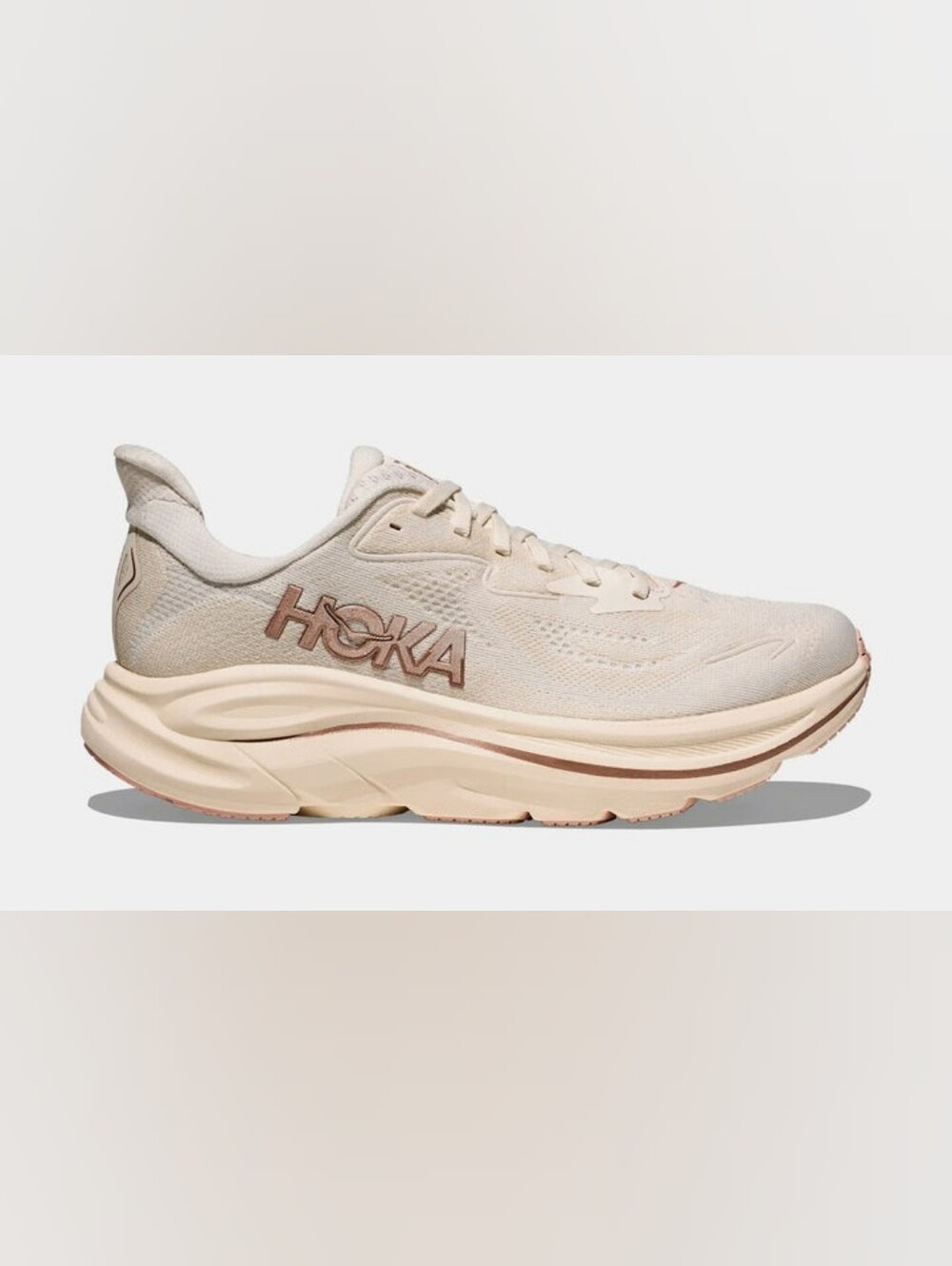 Hoka Clifton 10 Women's Alabaster/Rose Gold Shoes Size 9.5B